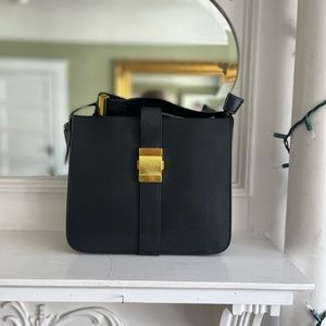 Black Leather Retro Shoulderbag